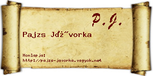 Pajzs Jávorka névjegykártya